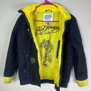 Vintage Ed Hardy Originals Kids Bomber Jacket - Size Large
